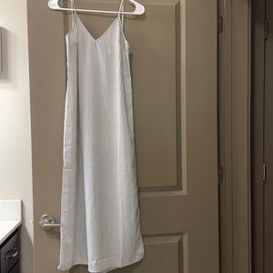 Target Gray and White Striped Maxi Dress with Slit